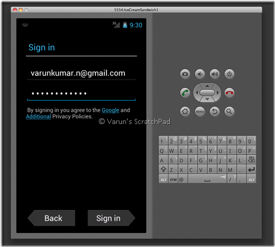 Android 4.0 SDK - IceCream Sandwich Account setup. Unfortunately, this does not work on emulator.