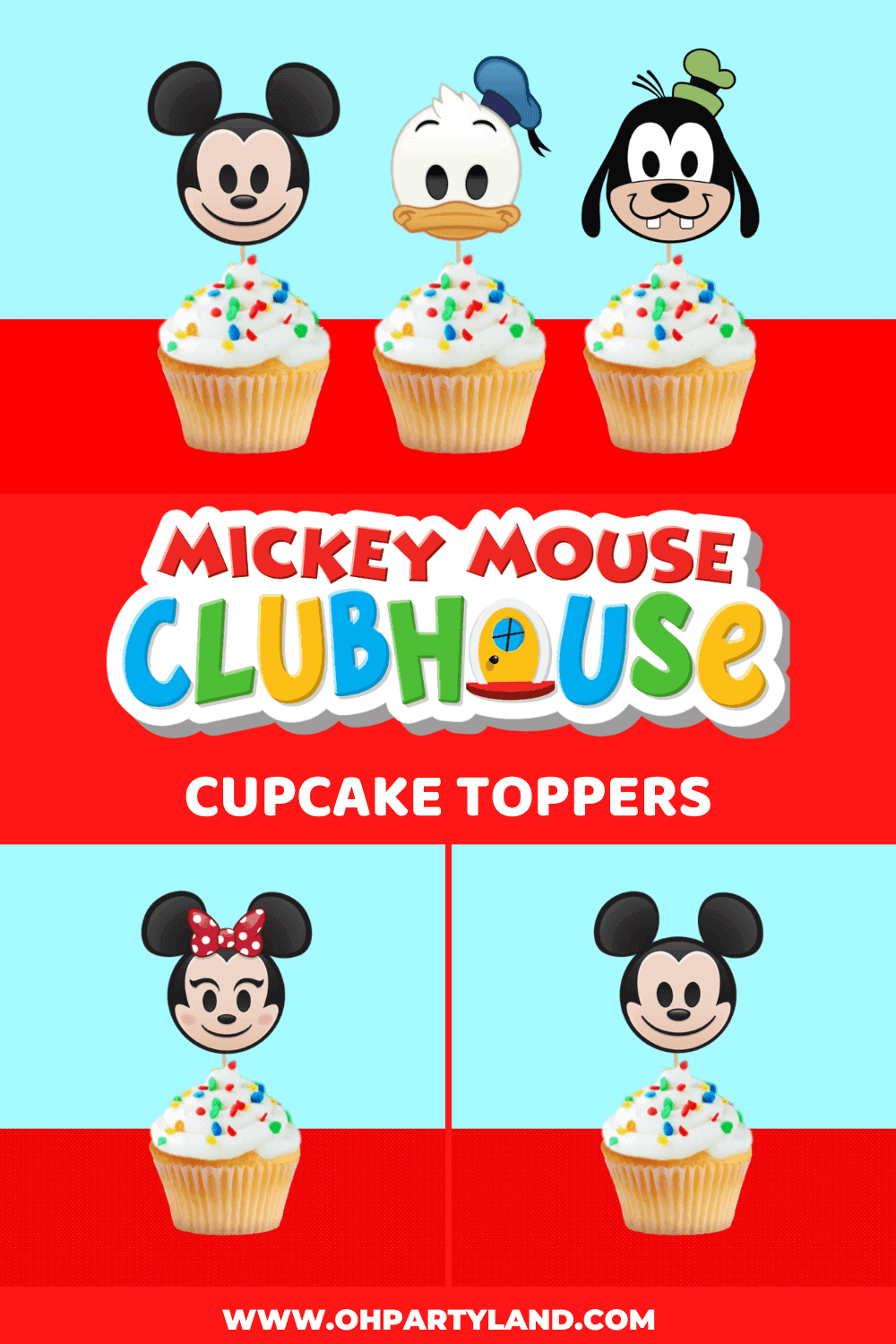 free printable mickey mouse clubhouse cupcake toppers