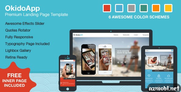 OkidoApp - Responsive, Retina Ready Landing Page