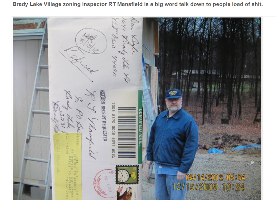 BLV zoning Czar RT Mansfield even refuses certified mail record requests.