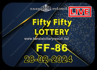 Kerala Lottery Result;  Fifty Fifty Lottery Results Today "FF 86"