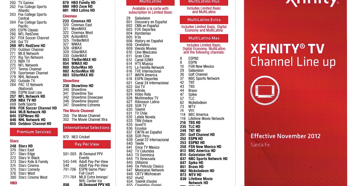 Comcast xfinity channel line up: Comcast / xfinity ...