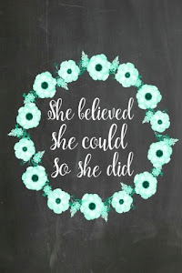 Chalkboard Journal - She Believed She Could So She Did (Green-White): 100 page 6" x 9" Ruled Notebook: Inspirational Journal, Blank Notebook, Blank ... Journals – Green-White Collection) (Volume 2)