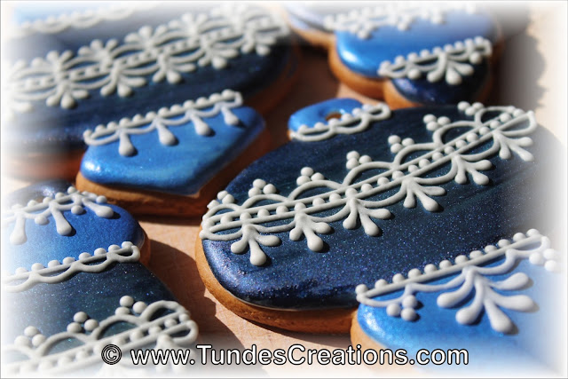 Blue gingerbread Christmas ornaments