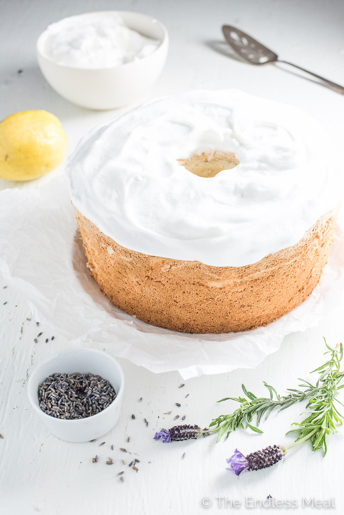 LAVENDER LEMON ANGEL FOOD CAKE