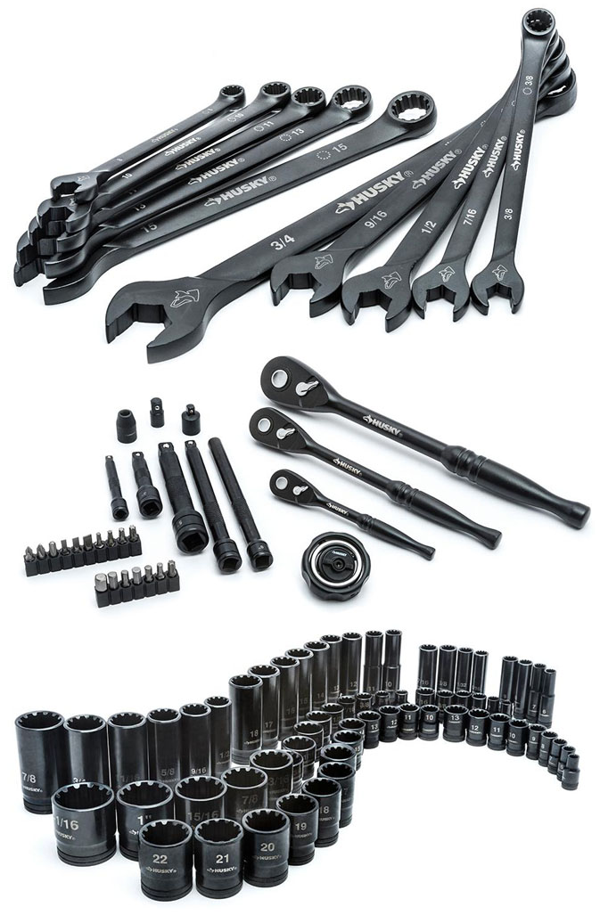 black mechanics tool set from Husky