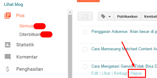 Cara Cepat Menghapus Postingan Blog dari Mesin Pencarian