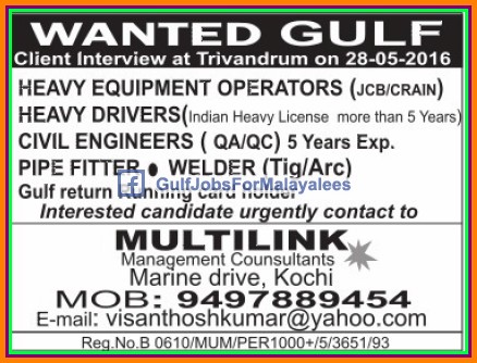 GUlf Job Opportunities Urgent Recruitment