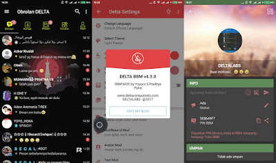  Pada kesempatan ini aku akan share BBM Mod Terbaru yaitu BBM Delta karya Mas Yoyock S Pr Delta BBM MOD v4.4.1 Base 3.3.7.97 Update Terbaru 2017