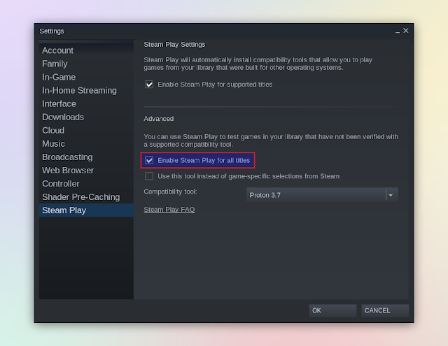 Steam enable steam play for all titles