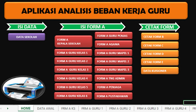 Unduh Aplikasi Analisis Beban Kerja Guru Format Excell