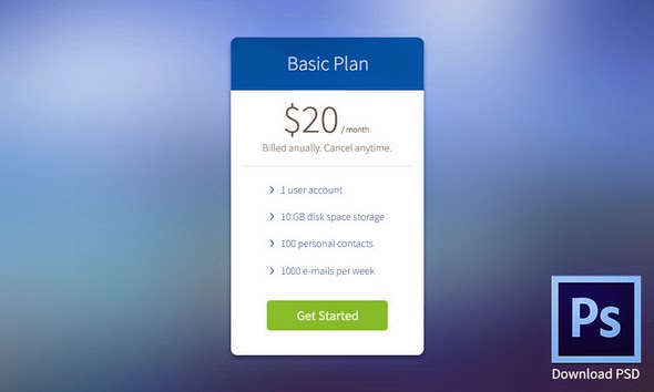 Freebie PSD: Simple Pricing Table