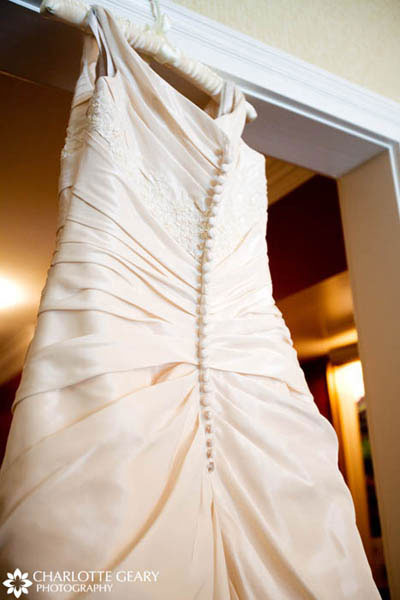 wedding dress with button up back