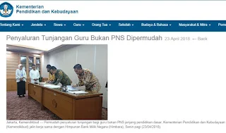 Penyaluran Tunjangan Guru Bukan PNS Dipermudah