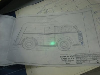Blueprint of truck body