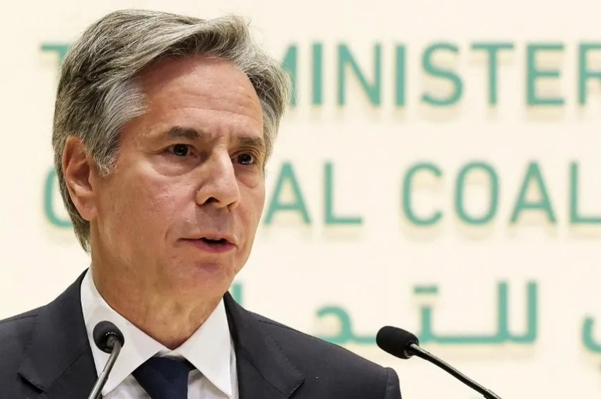 Secretário de Estado dos EUA, Antony Blinken, em Riad, na Arábia Saudita | Ahmed Yosri/POOL/AFP
