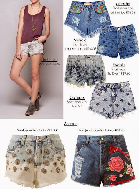 Lindos shorts jeans moda verão 2014