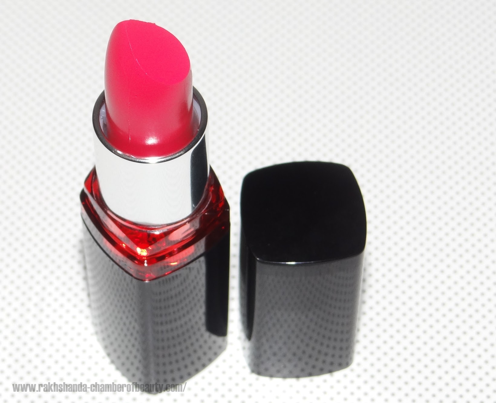 Maybelline Color Show lipstick in Cherry Crush-review, swatches