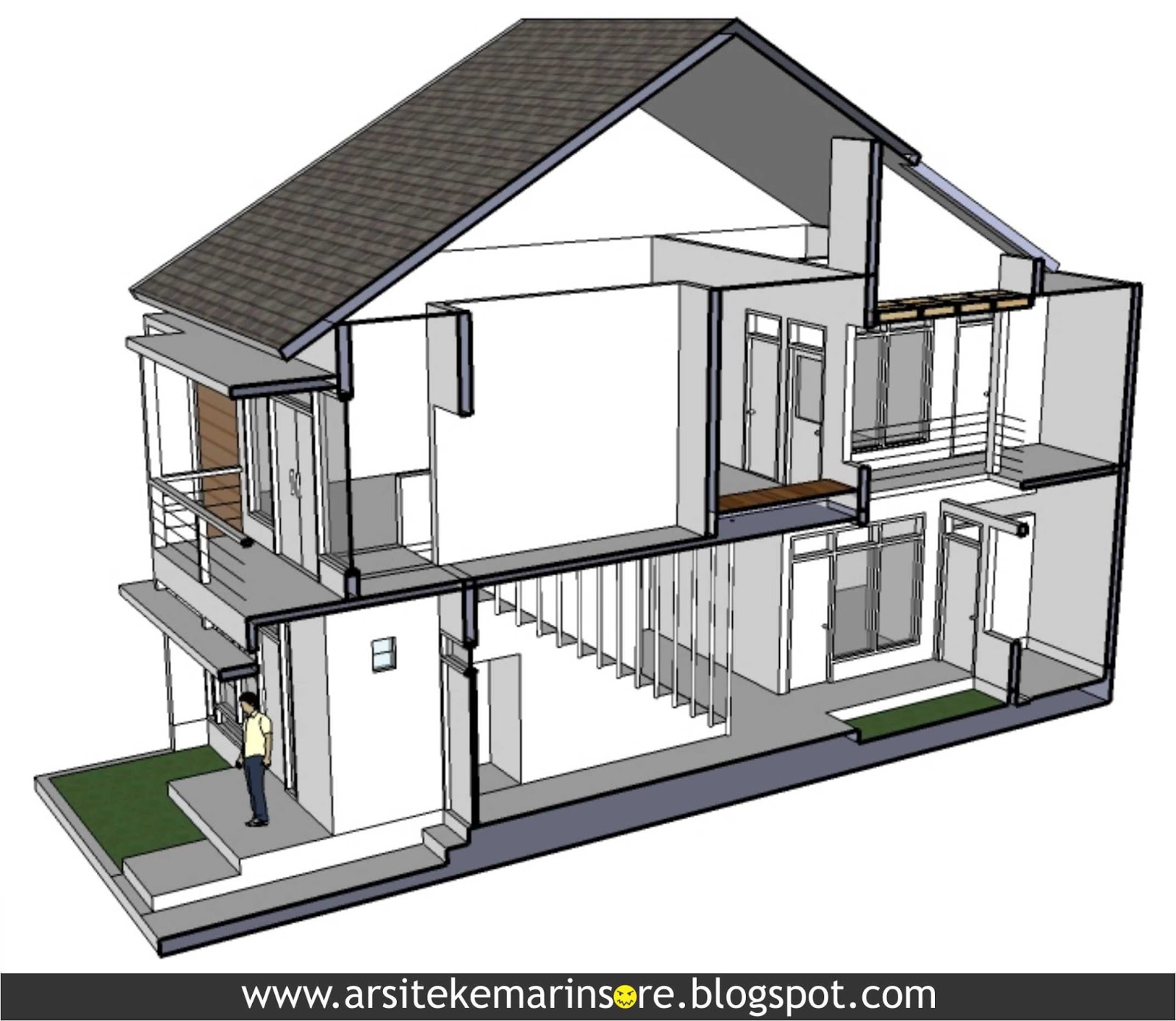 70 Desain Rumah Minimalis Lebar 5 Meter  Desain Rumah 