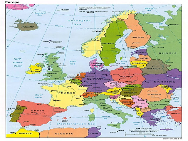 Small Map Of Europe 