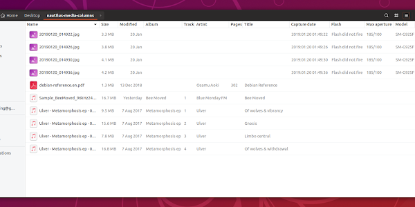 Nautilus Exif, PDF And Audio Metadata Tag Columns Extension For Ubuntu