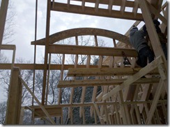 New home construction, framing. Eyebrow window.