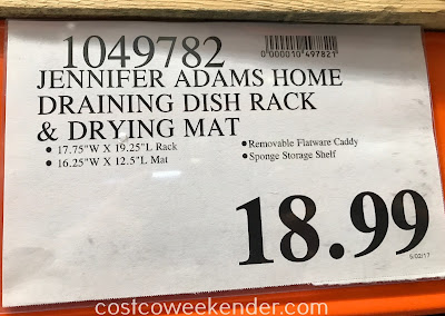 Deal for the Jennifer Adams Home Self Draining Dish Rack & Drying Mat at Costco