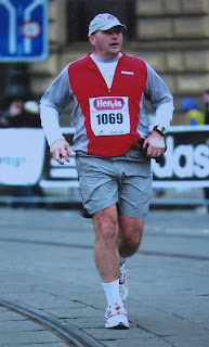 Dad running the Prague Half-Marathon