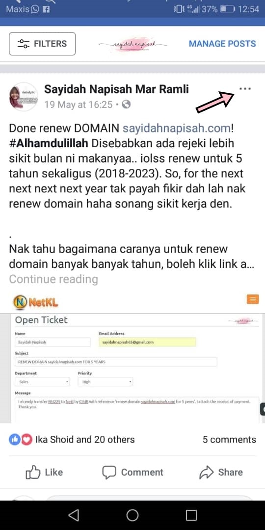 Cara Ambil Link Facebook, Instagram & Twitter Melalui Mobile Phone