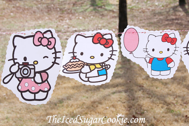 Hello Kitty Birthday Party DIY Flag Bunting Banner Garland Idea