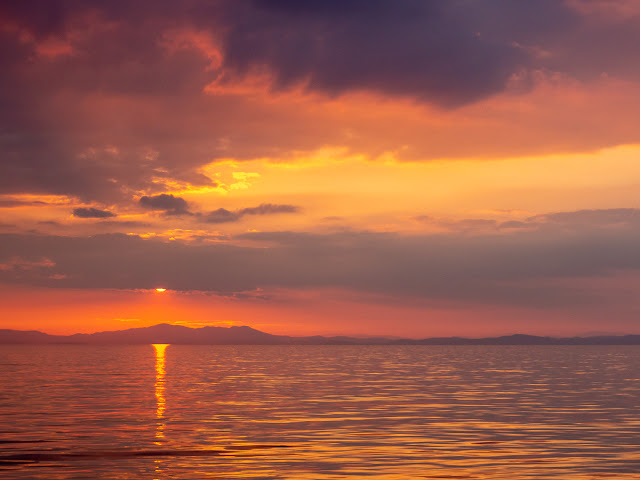 Photo of Monday night's colourful sunset from the Solway Firth