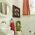 Small spaces don't need to be boring. Check out the size of the sink in this photo! It's perfect for this small space. Even though the space is white, all the visual texture is amazing!