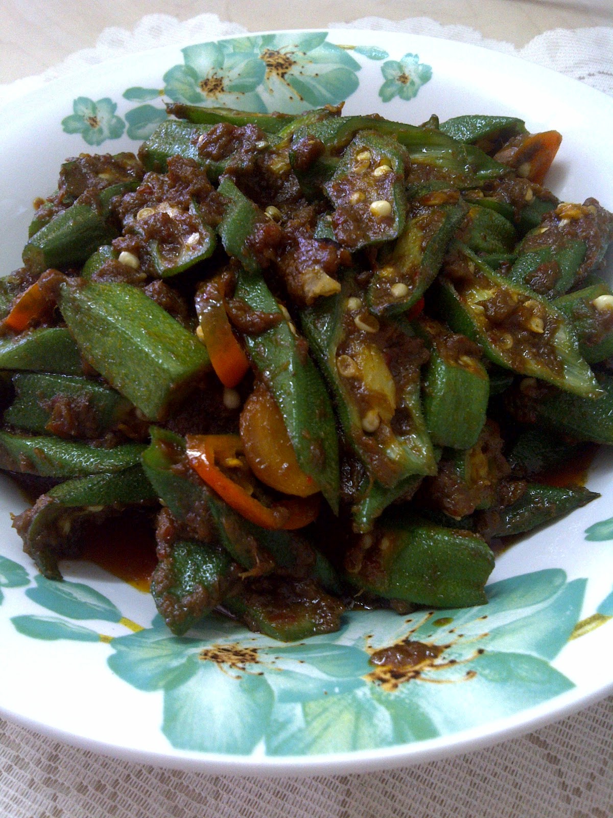 I can cook.: Kacang Bendi Masak Sambal (with Udang Kering)