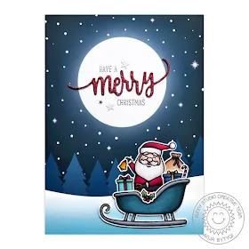 Sunny Studio Stamps: Santa Claus Lane Christmas Garland Frame Dies Winter Themed Christmas Card by Anja Bytyqi