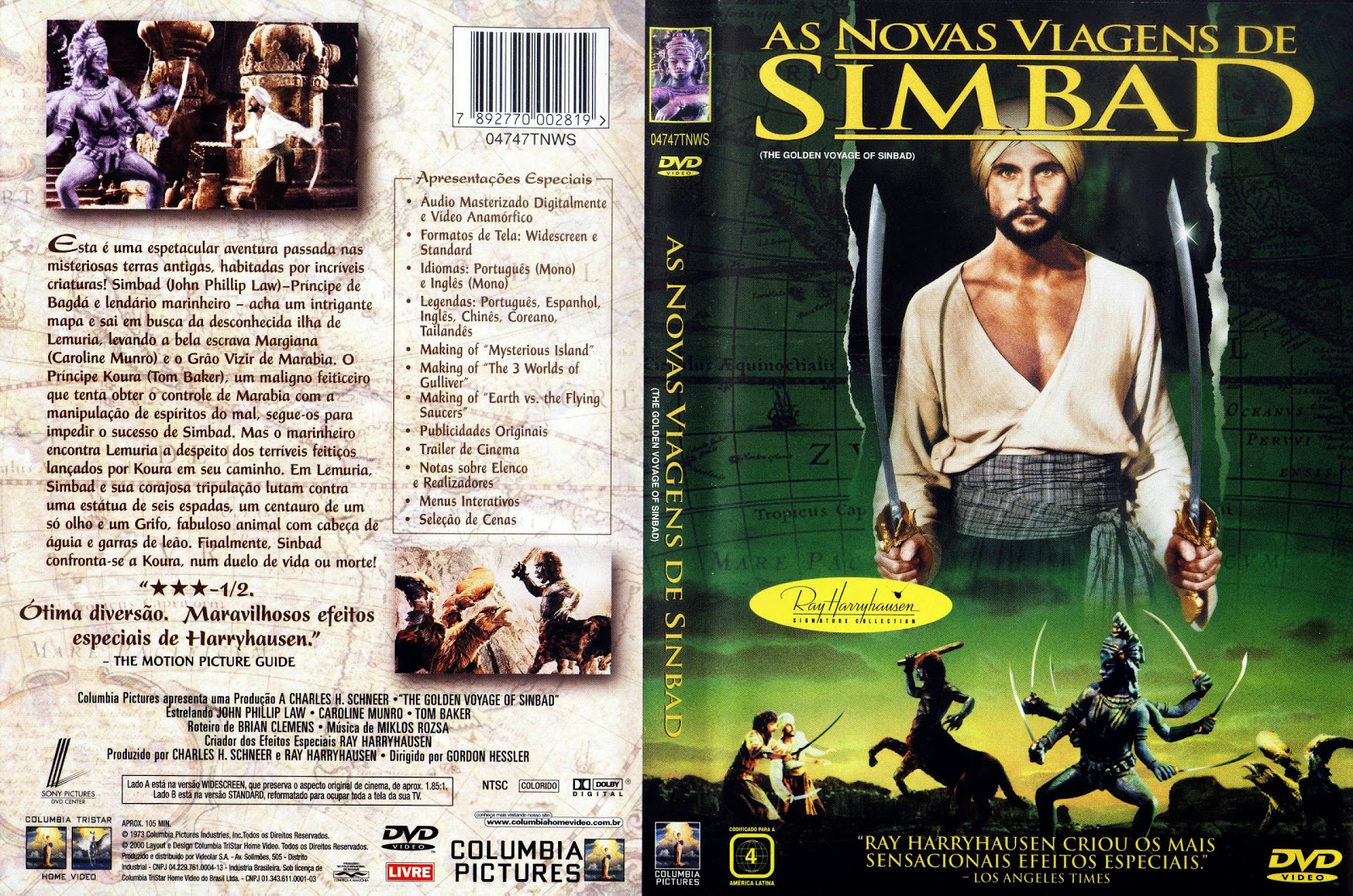 Capa DVD As Novas Viagens De Simbad