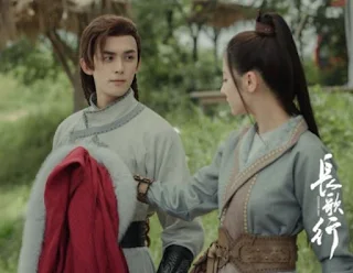 Dilraba Dilmurat and Leo Wu in The Long Ballad