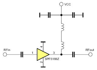 Schematic of the green LNA board based on SPF5189Z