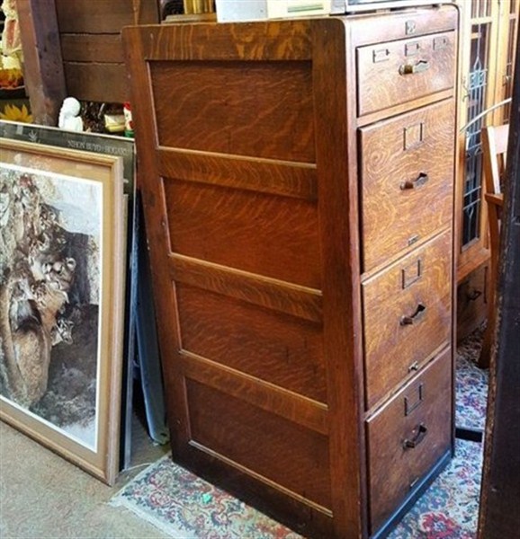 wood vertical file cabinet