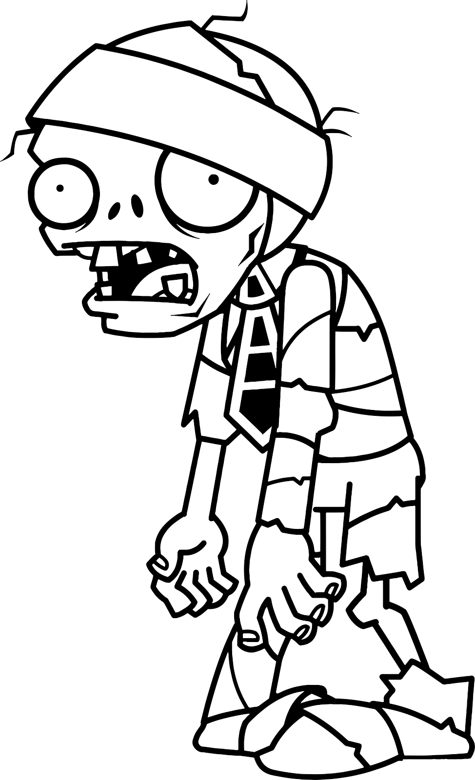 Pginas para colorear originales Original coloring pages: Plants vs. zombies soldier, mummy, wallnut