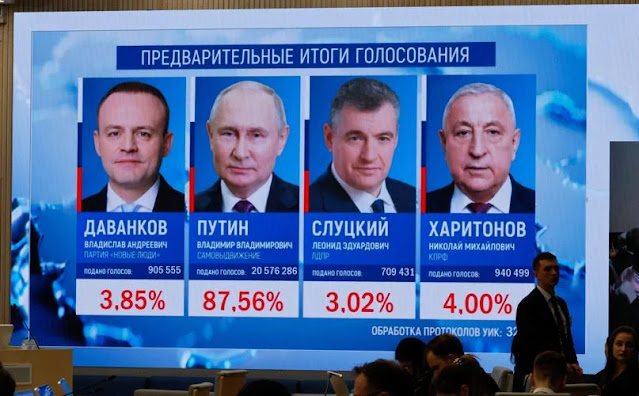 Putin wins Russia election in landslide with no serious competition