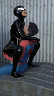 Shevenom mary jane in symbiote suit riding peters dick without tiring her new super pussy has mind of its own and constantly forming and tightening it arround Peter dick giving him ultimate pleasure and at the same time amplified each pleasure stroke give her pleasure too