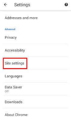 Site Settings Chrome Android