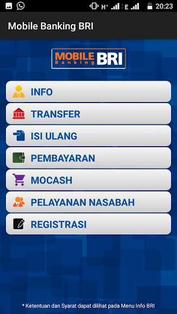 Perbedaan BRI Mobile dan Internet Banking - Tampilan Mobile Banking BRI