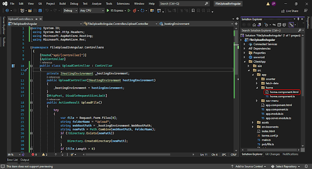 File Upload In Angular With .NET Core API
