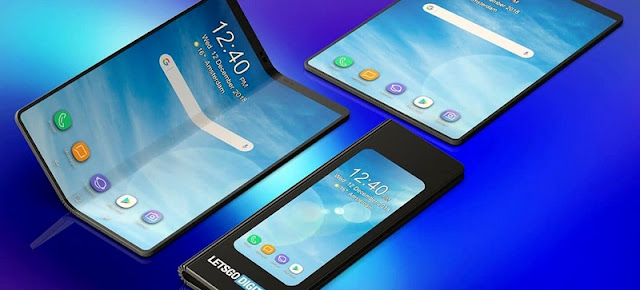 Diseño conceptual de móvil plegable de Samsung en formatos tableta y movil