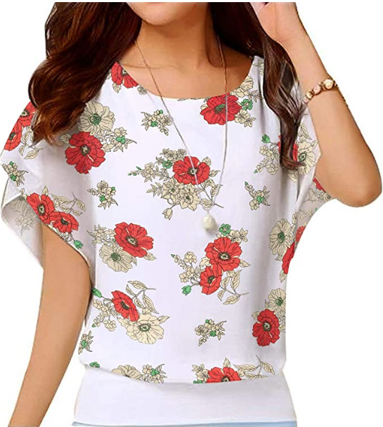 T-shirt blouse short sleeve chiffon top