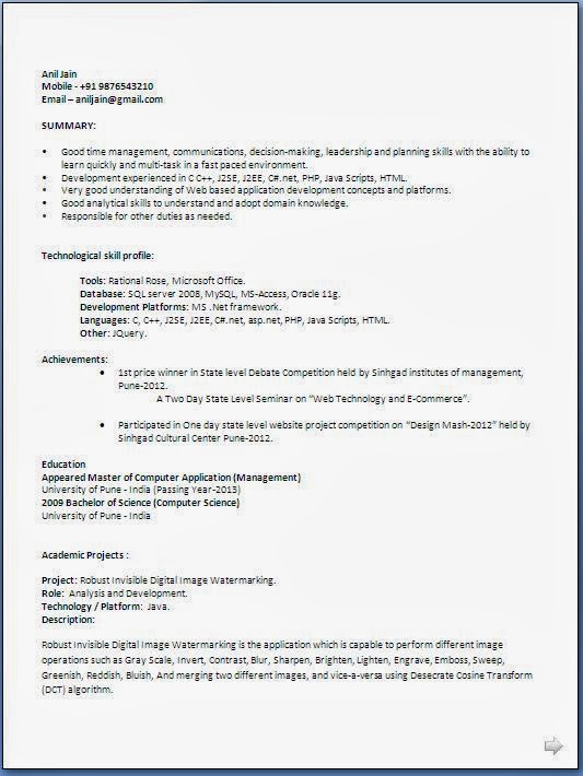 Software Engineer Fresher Resume Download Resume Format