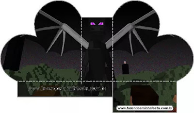 Ender Dragon Minecraft: Cajas para Imprimir Gratis. 