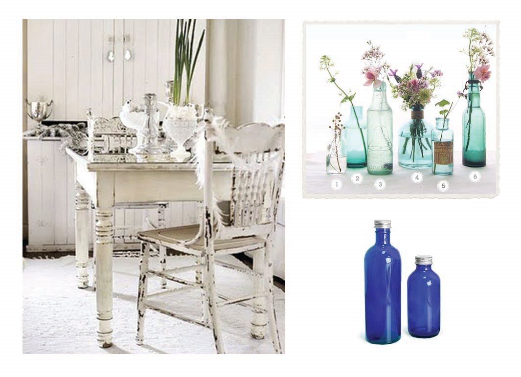 the vintage white table)