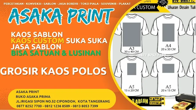 ASAKA sablon,sablon kaos,jasa sablon kaos,cara sablon kaos,sablon kaos manual,sablon kaos terdekat,sablon kaos tangerang,vendor sablon kaos,sablon kaos murah,tempat sablon kaos,sablon kaos satuan,jasa sablon kaos cipondoh,sablon kaos murah cipondoh,vendor kaos sablon tangerang,jasa sablon kaos terdekat cipondoh,sablon kaos tangsel,jasa sablon kaos murah,vendor kaos sablon di tangerang,jasa sablon kaos tangerang,tempat sablon kaos tangerang